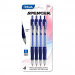 Bazic Spencer Blue Retractable Pen With Cushion Grip Set Of 4