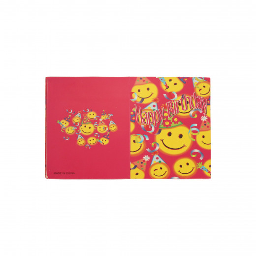 بطاقات دعوة عيد ميلاد سعيد مع تصميم وجه سعيد باللون الوردي ، 10 بطاقات
