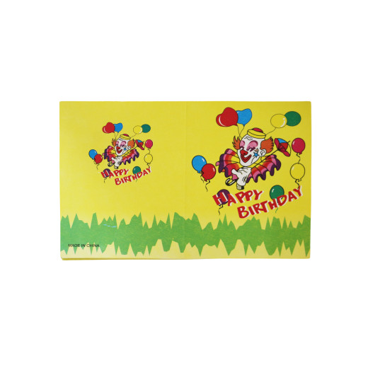 Happy Birthday Invitation Cards with Yellow Colored Clown Design , 10 Cards