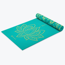 Gaiam 6mm Yoga Mat Reversible Turquoise Lotus