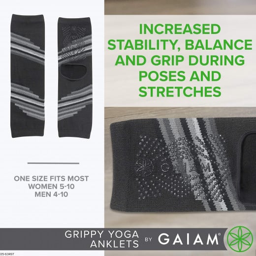 Gaiam Grippy Yoga Anklets Smokey Grey