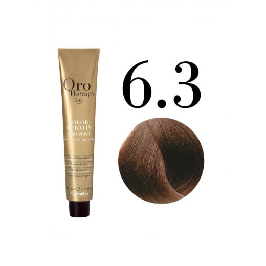 Fanola Oro Puro Hair Coloring Cream, Dark Blonde Golden no.6.3