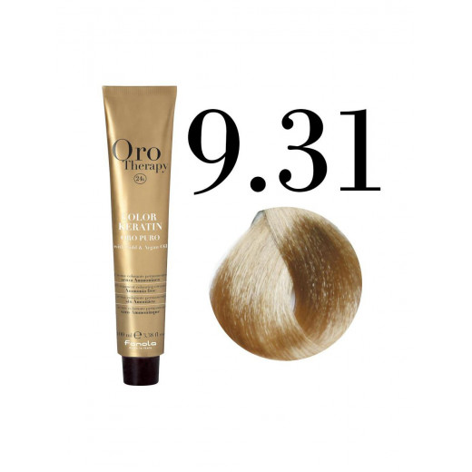 Fanola Oro Puro Hair Coloring Cream, Very Light Blonde Sandy no .9.31