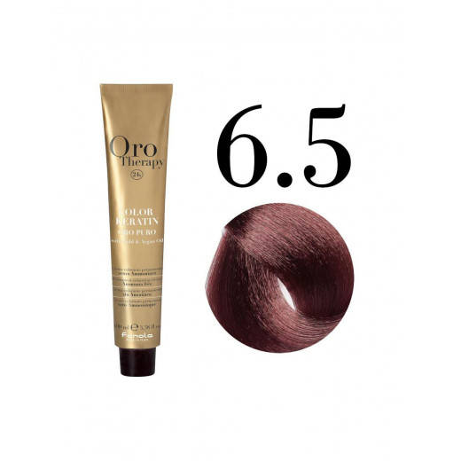 Fanola Oro Puro Hair Coloring Cream, Dark Blonde Mahogany no.6.5