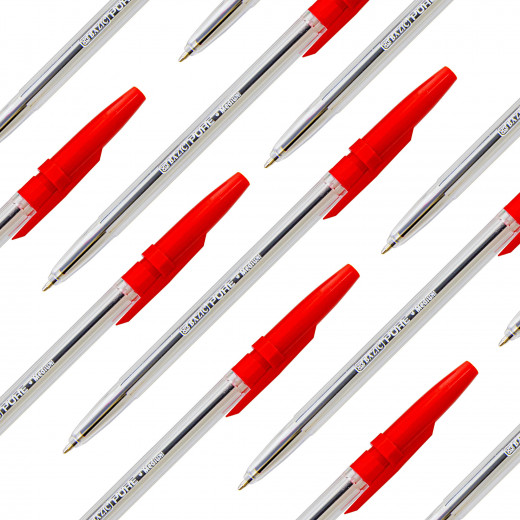Bazic Pure Red Stick Pen (12 Pen)