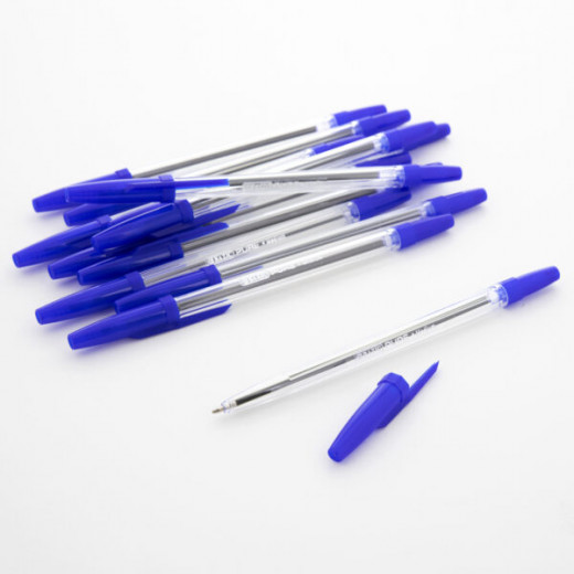 Bazic Pure Blue Stick Pen (12 Pen)