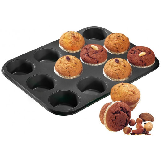 Zenker 12 Muffin Baking Pan Black Metallic