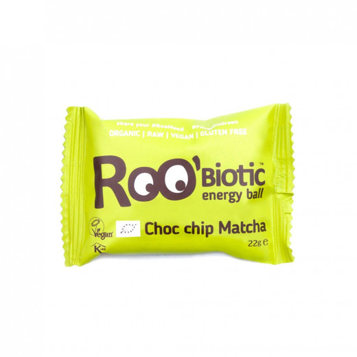 Dragon Superfoods Organic Free Gluten  Roo Biotic Choco Chip Matcha 22g
