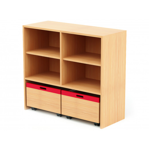 خزانة خشبية بتصميم أحمر 103.3 * 40 * 90 سم من ايديو فن