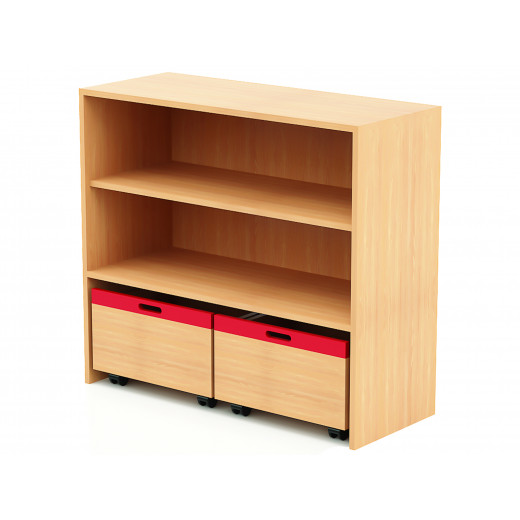 خزانة خشبية بتصميم أحمر بطبقتين 103.3 * 40 * 90 سم من ايديو فن