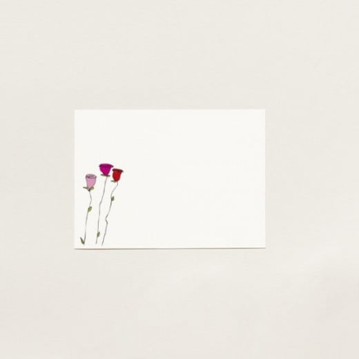 صندوق بطاقات للملاحظات بتصميم ثلاثية الزهور