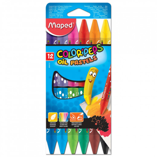 Maped Oil Pastel, 12 Pieces