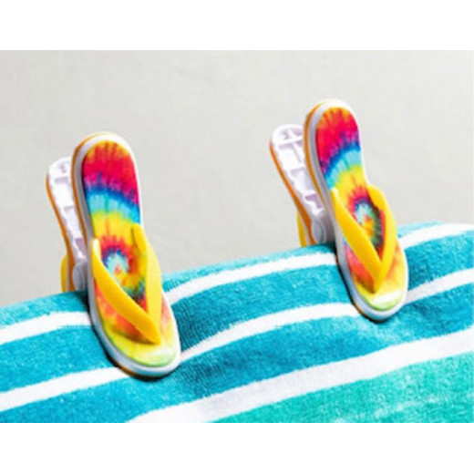O2COOL Boca Clips Beach Towel Holders - Flip Flop