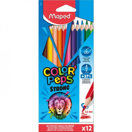 Maped Coloured Pencils Strong, 12 Pieces