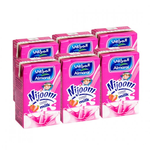 Al Marai Nijoom Strawberry Flavored Milk *6, 150 ml