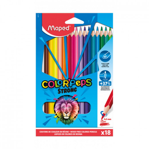 Maped Coloured Pencils Strong,18 Pieces