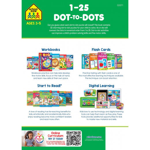 School Zone Book: 1-25 Dot-to-Dots Preschool Workbook