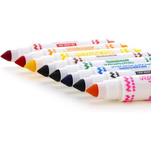 أقلام تلوين صغيرة قابلة للغسل من بازيك 10 ألوان