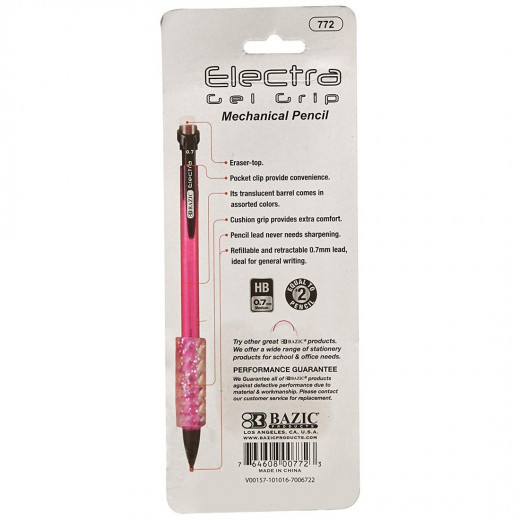 قلم اليكترا 0.7 ملم فاشون كولور ميكانيكي مع مقبض جل (3 / عبوة) من بازيك