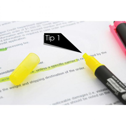 Bazic Double Tip Fluorescent Highlighters (5/Pack)