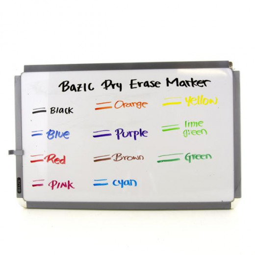 Bazic Bright Color Chisel Tip Dry-Erase Markers (3/Pack)