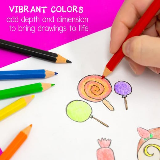 مجموعة اقلام رصاص ملونة للرسم الفني ، 18 قطعة من بازيك