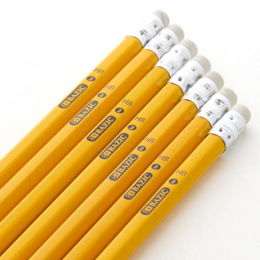 قلم رصاص أصفر ممتاز مشحذ مسبقًا (12 / عبوة) من بازيك
