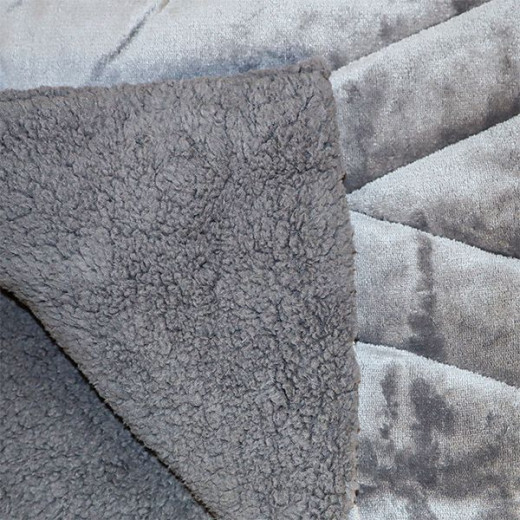 Nova home essentials velvet flannel to sherpa winter comforter grey single/twin