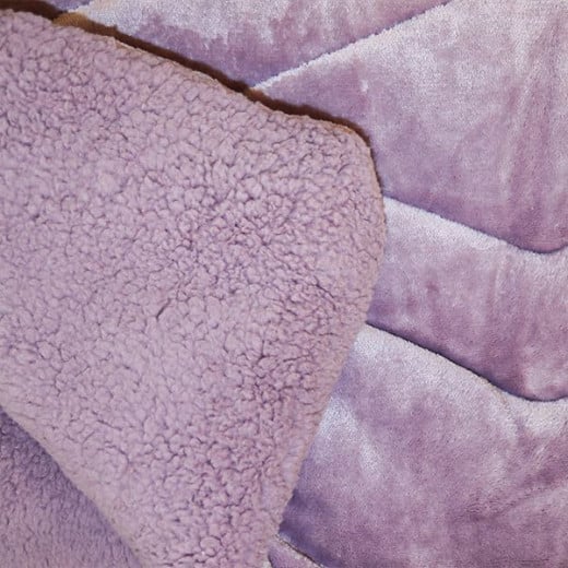 Nova home essentials velvet flannel to sherpa winter comforter purple single/twin