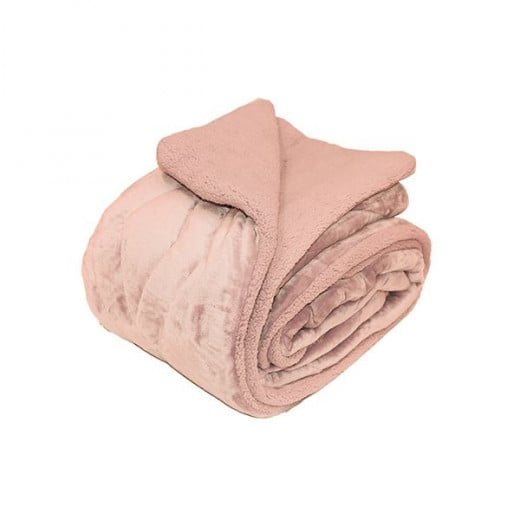 Nova home essentials velvet flannel to sherpa winter comforter rose single/twin