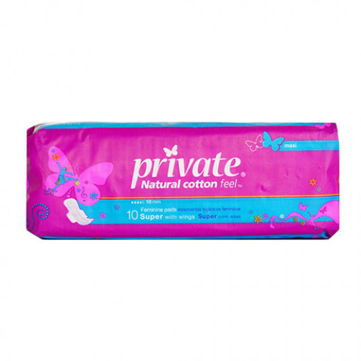 Private Maxi Feminine Night With Wings, 10 Pads