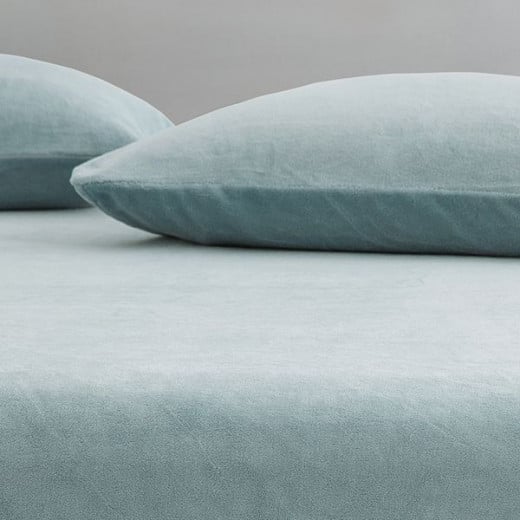 Nova home warmfit winter microfleece pillowcase set turquoise color 2 pieces