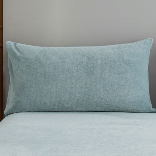 Nova home warm fit winter microfleece fitted sheet set, turquoise, queen size