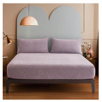 Nova home warmfit winter microfleece fitted sheet set queen 3 pcs purple