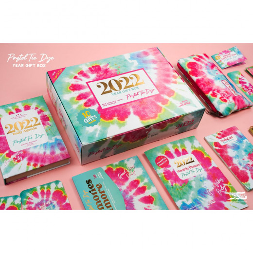 Mofkera Agenda Gift Set 2022, Pastel Tie Dye Design