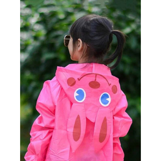 معطف واقي من المطر للأطفال ، باللون الوردي ، بتصميم كرتوني