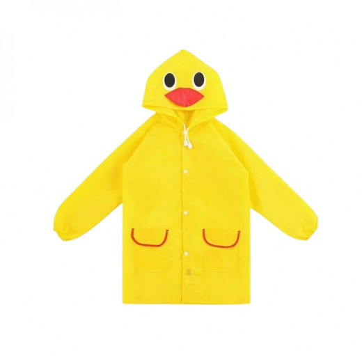 معطف واقي من المطر للأطفال ، باللون الأصفر، بتصميم كرتوني
