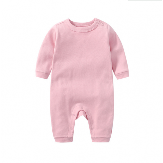 Baby Rompers Long Sleeve Bodysuit, Baby Pink Color