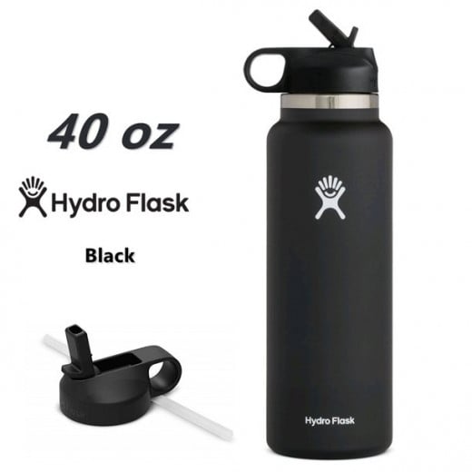 Hydro Flask Wide Mouth Flex Cap, Black, 1.18 Liter