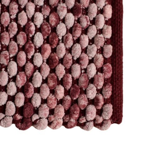 Nova home cylinder bath mat, chenille cotton, burgundy color