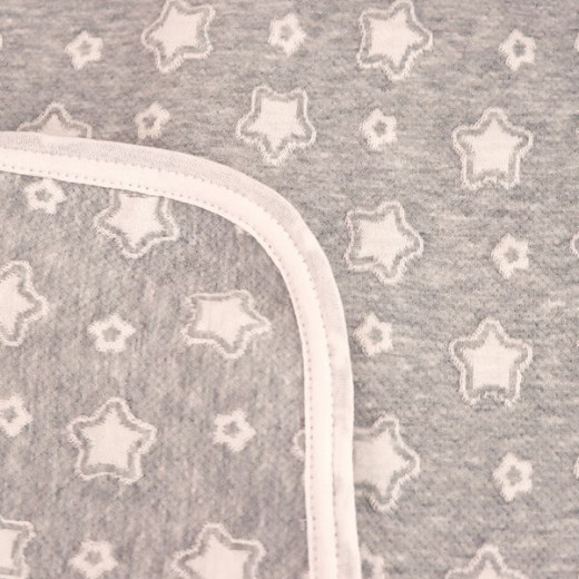 بطانية قطن بتصميم النجوم باللون الرمادي, حجم مجوز من نوفا هوم