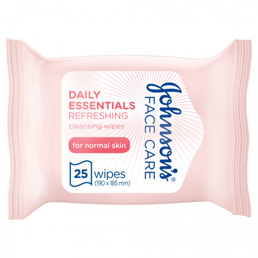 Johnson's Daily Essentials Refreshing Cleansing Wipes, 25 Wipes