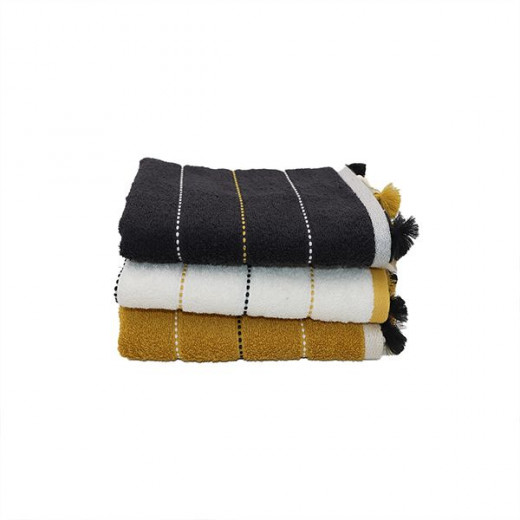 Nova Home Simone, Cotton, Jacquard Towel, Bath Towel, Black Color