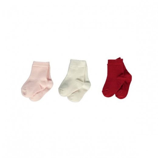 جوارب قطن للأطفال، ألوان متنوعة, 3 قطع، 0-6 أشهر من ببيتو
