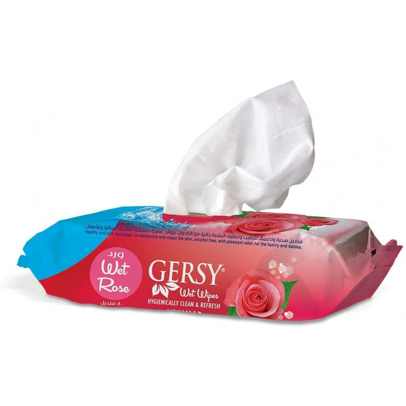 Gersy Wet Wipes Rose, 80ps | Beauty | Personal Care | Body Cleansers and Wash