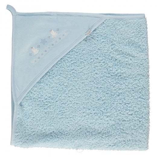 منشفة استحمام للأطفال منسوجة بغطاء للرأس، باللون الأزرق، حديثي الولادة من ببيتو
