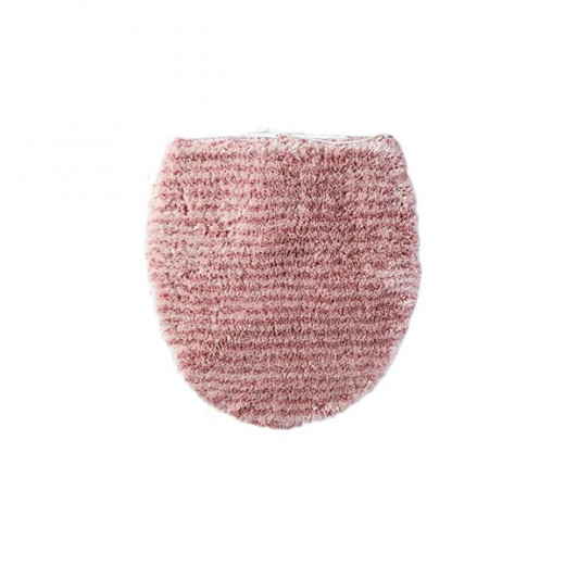 Nova home stripe pearl bath mat set 4 pieces, pink color