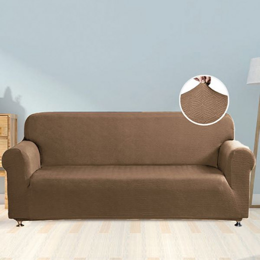 Nova home perfect fit stretch sofa cover, 2 seats, moka color