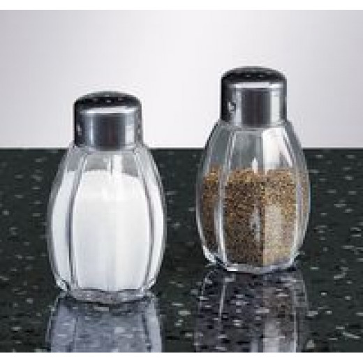 Fackelmann Salt and Pepper Shakers, Made of Glass, Set of 2 Pieces