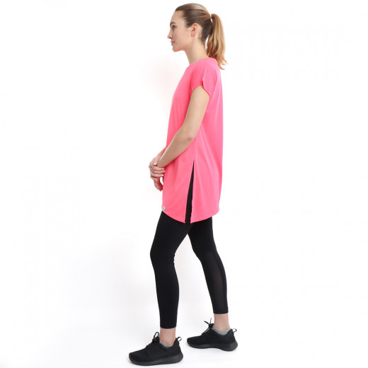 RB Women's Side High-Low T-Shirt, Small Size, Pink Color